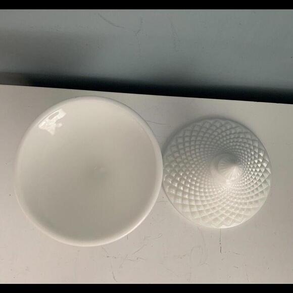 Vintage Westmoreland English Hobnail Sawtooth Milk Glass Compote Dish Lid - Picture 5 of 12